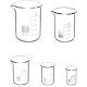QWORK Borosilicate Glass Beaker Set - 5ml to 100ml (5 Pieces)