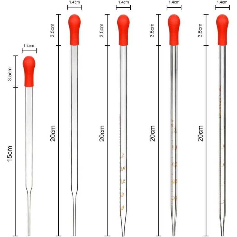 StonyLab Glass Dropper Pipettes - Set of 10 (0.5ml to 3ml) StonyLab Glass Dropper Pipettes - Set of 10 (0.5ml to 3ml)